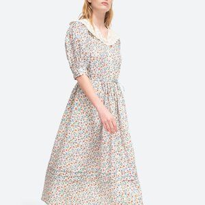 NEW Sea New York Bubbie Ditsy Short Sleeve Ruffle Midi Dress, Size 8